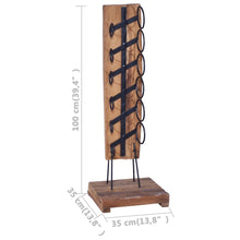 Load image into Gallery viewer, Wine Rack for 6 Bottles Solid Teak Wood - Brown - 35x35x100 cm
