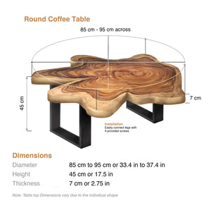 Coffee Table Wood Round , generous 95cm across one of kind 100% unique designed  by nature