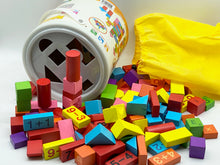 Load image into Gallery viewer, Kids Wooden Blocks 100 Pcs with Tub- Rec. Age: 24 months+
