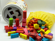 Load image into Gallery viewer, Kids Wooden Blocks 100 Pcs with Tub- Rec. Age: 24 months+
