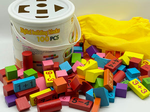 Kids Wooden Blocks 100 Pcs with Tub- Rec. Age: 24 months+