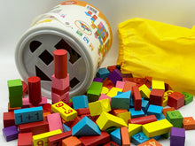 Load image into Gallery viewer, Kids Wooden Blocks 100 Pcs with Tub- Rec. Age: 24 months+
