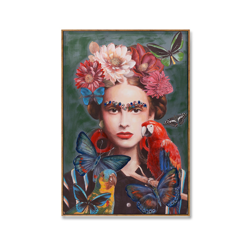 Wall art canvas framed print 60 x 90 cm Flora Frida