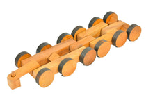 Load image into Gallery viewer, Large wood Truck Toy handmade with trailer and 16 wheels and a pull along string
