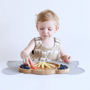 Toddlers mealtime Plate 100% sustainable bamboo-Karri the Koala-Food contact grade production