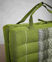 Load image into Gallery viewer, Thai kapok cushion 2-Fold Meditation Cushion Yoga Mat Green
