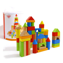 Load image into Gallery viewer, Kids Wooden stacking building Blocks 100 Pcs - Rec. Age: 24 months +
