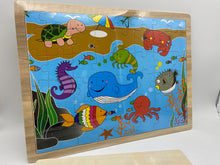 Load image into Gallery viewer, Wooden toddlers kids large format marine life oceans puzzle
