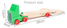 Load image into Gallery viewer, Wooden kids toy truck 6 wheel 28 cm Truck | Car Carrier with 3 Cars-plus movable tray NEW Pine.
