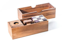 Load image into Gallery viewer, 3 individual brainteaser wooden puzzles in a gift wooden box
