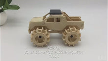 Load and play video in Gallery viewer, Model kit  4 x 4 Truck Car Solar powered 3D Ply Wood -craft kit with MOTOR (solar or battery).
