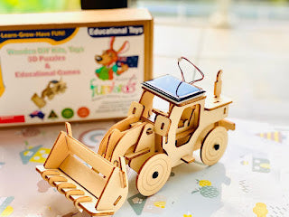 Model digger Bulldozer construction truck plywood model-includes Motor or Solar power