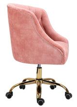 Load image into Gallery viewer, Velvet Upholstered Tufted Office Chair Gold Base-Pink
