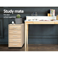 Load image into Gallery viewer, 5 Drawer Filing Cabinet Storage Drawers Wood Study Office School File Cupboard-6
