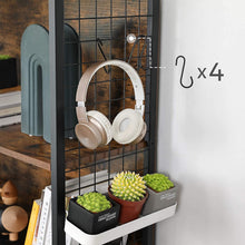 Load image into Gallery viewer, VASAGLE 4 Tiers Bookcase Office Storage Shelf Rustic Brown and Black
