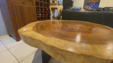 Load and play video in Gallery viewer, Coffee Table, wood large 95cm diameter, 9 cm thick uniquely designed by nature Table 16
