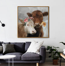 Load image into Gallery viewer, Wall art canvas framed print Rosie &amp; Angus 80cm x 80cm
