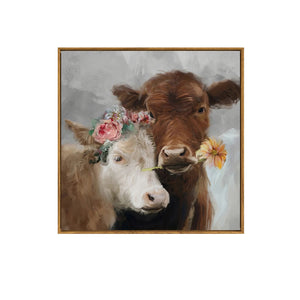 Wall art canvas framed print Rosie & Angus 80cm x 80cm