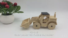 Load and play video in Gallery viewer, Model digger Bulldozer construction truck plywood model-includes Motor or Solar power
