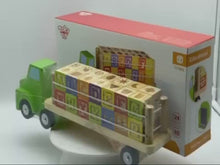 Load and play video in Gallery viewer, Learning toy Truck: Wooden kids alphabet and numbers toy truck
