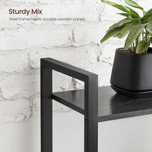Load image into Gallery viewer, VASAGLE 4-Tier Bookshelf Storage Rack with Steel Frame for Living Room Office Study Hallway Industrial Style Charcoal Grey and Black
