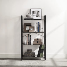 Load image into Gallery viewer, VASAGLE 4-Tier Bookshelf Storage Rack with Steel Frame for Living Room Office Study Hallway Industrial Style Charcoal Grey and Black
