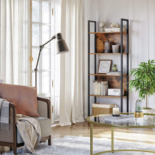 Load image into Gallery viewer, VASAGLE 5 Tier Bookshelf Rustic Brown and Black
