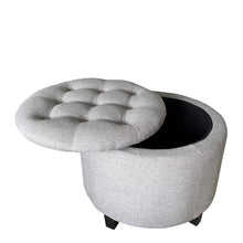 Load image into Gallery viewer, Amayla Ottoman 55x55x35cm Grey
