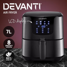 Load image into Gallery viewer, Devanti Air Fryer 7L LCD Fryers Oven Airfryer Kitchen Healthy Cooker Stainless Steel
