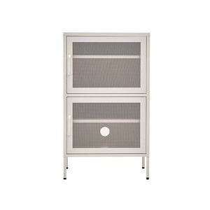 ArtissIn Double Mesh Door Storage Cabinet Organizer Bedroom White