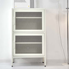 Load image into Gallery viewer, ArtissIn Double Mesh Door Storage Cabinet Organizer Bedroom White
