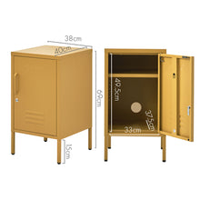 Load image into Gallery viewer, ArtissIn Metal Locker Storage Shelf Filing Cabinet Cupboard Bedside Table Yellow
