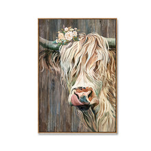 Load image into Gallery viewer, Wall art canvas framed print Highlander 90 x 60cm.
