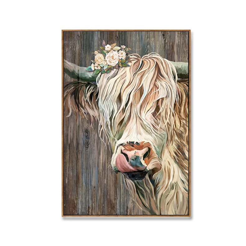 Wall art canvas framed print Highlander 90 x 60cm.