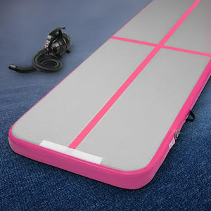 Everfit GoFun 3X1M Inflatable Air Track Mat with Pump Tumbling Gymnastics Pink