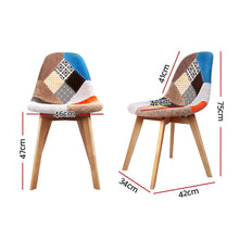 Load image into Gallery viewer, Artiss Set of 2 Retro Beech Fabric Dining Chair - Multi Colour
