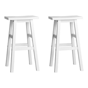 Artiss Set of 2 Beech Wood Bar Stools - White