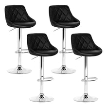 Load image into Gallery viewer, Artiss Set of 4 Bar Stools PU Leather Diamond Style - Black
