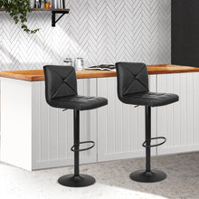 Load image into Gallery viewer, Artiss Set of 2 PU Leather Gas Lift Bar Stools - Black
