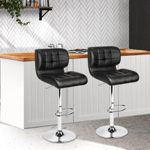 Load image into Gallery viewer, Artiss Set of 2 PU Leather Gas Lift Bar Stools - Black and Chrome
