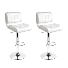 Load image into Gallery viewer, Artiss Set of 2 PU Leather Gas Lift Bar Stools - White and Chrome
