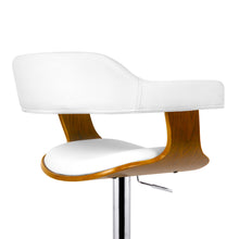 Load image into Gallery viewer, Artiss Wooden PU Leather Bar Stool - White and Chrome
