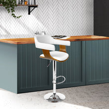 Load image into Gallery viewer, Artiss Wooden PU Leather Bar Stool - White and Chrome
