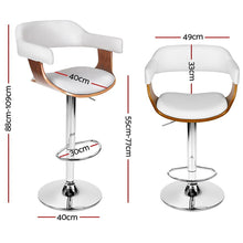 Load image into Gallery viewer, Artiss Set of 2 Wooden PU Leather Bar Stool - White and Chrome
