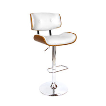 Load image into Gallery viewer, Artiss Wooden Gas Lift Bar Stool - White and Chrome
