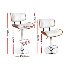 Load image into Gallery viewer, Artiss Wooden Gas Lift Bar Stool - White and Chrome
