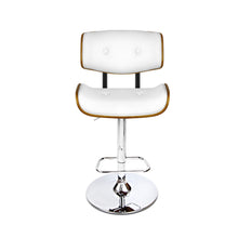 Load image into Gallery viewer, Artiss Set of 2 Wooden Gas Lift Bar Stool - White and Chrome
