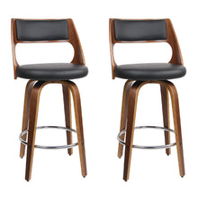 Load image into Gallery viewer, Artiss Set of 2 Wooden Bar Stools - Black
