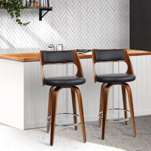 Load image into Gallery viewer, Artiss Set of 2 Wooden Bar Stools - Black
