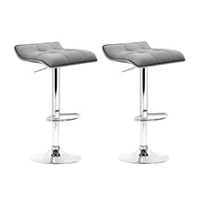 Load image into Gallery viewer, Artiss Set of 2 Fabric Bar Stools Swivel Bar Stools- Grey Chrome
